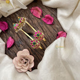 Vriksham Mini Lotus Kemp Stud & Ear Cuffs Bugadi With Pearls-G19993